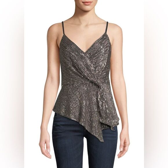 Parker Belinda Sequined Asymmetrical Top - Picture 1 of 5
